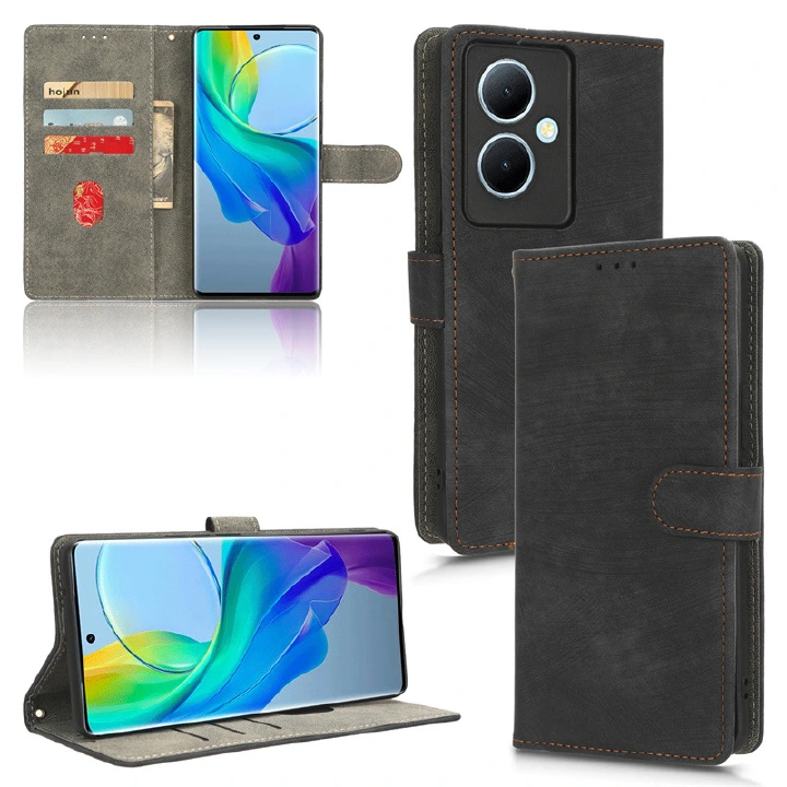 PU Leather Folio Flip Cover for VIVO Y78+ 5G Y78 Plus 5G Y36 5G Wallet Case with [RFID Blocking] Card Holster Kickstand Magnet