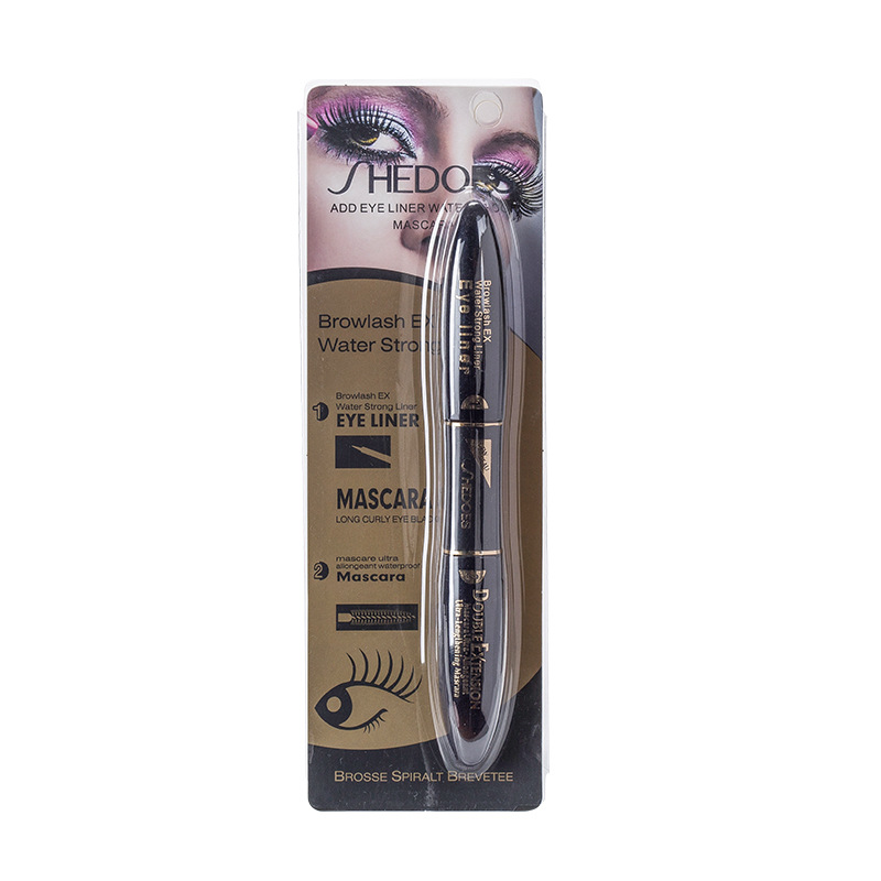 Double-ended Waterproof Mascara And Eyeliner Set For A Thicker, Longer, Curlier Look Without Smudging