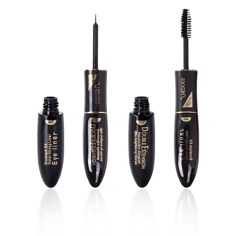 Double-ended Waterproof Mascara And Eyeliner Set For A Thicker, Longer, Curlier Look Without Smudging