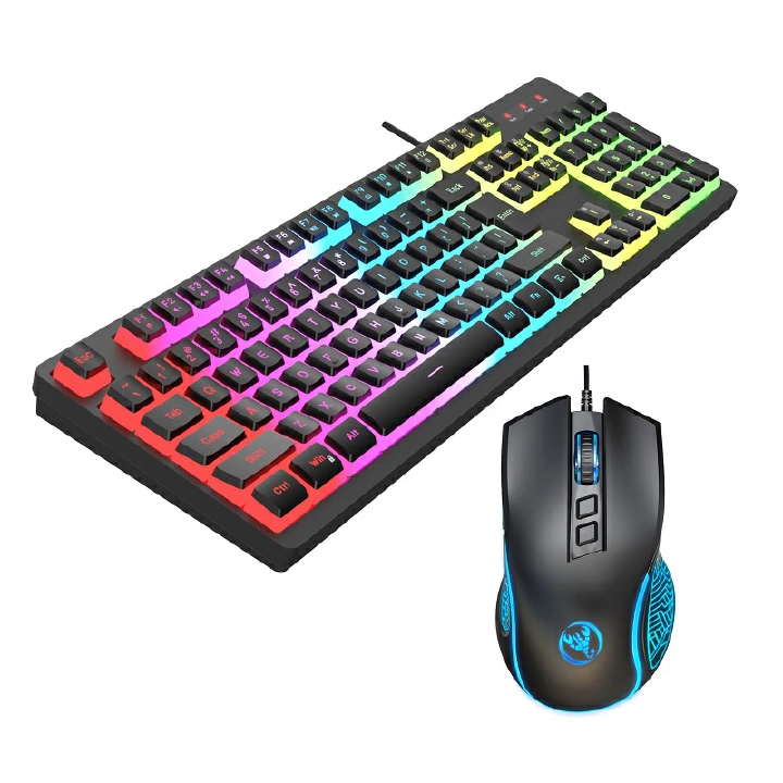 Game Thin Film Keyboard Pudding Key Cap Wired RGB Backlit Mechanical Feel Computer Keyboard
