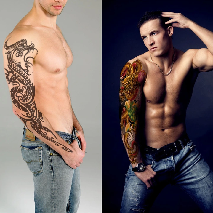 Full Arm Tattoo Sticker Eco-Friendly Waterproof Tattoo Sticker Big Picture Flower Tattoo Sticker Sticker Tattoo Sticker Sticker Full Arm