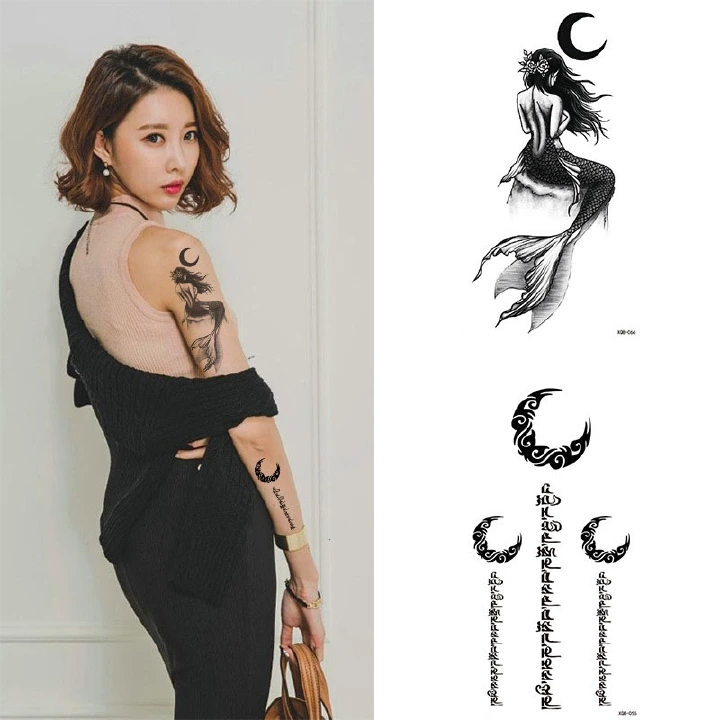 Small Full Arm Tattoo Waterproof Eco-Friendly Mermaid Tattoo Sticker