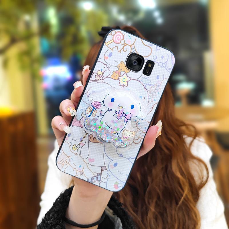 Phone Case for Samsung Galaxy S7 Edge Case Cute Fashion Silicona Shockproof Cover with Pop Socket Stand