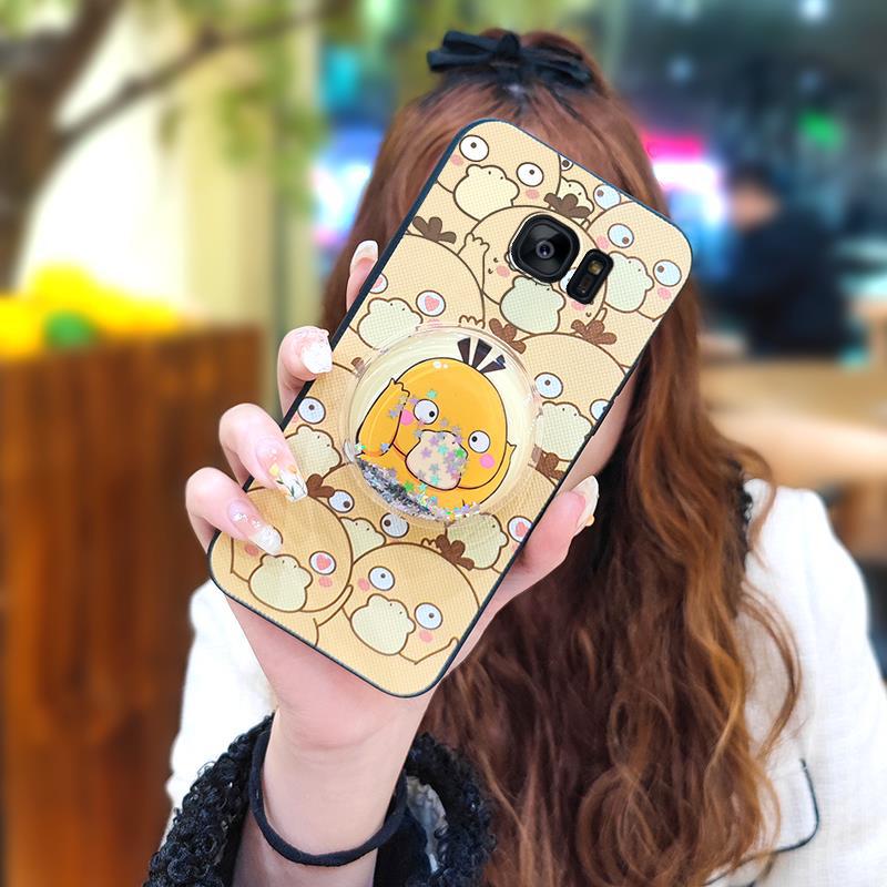 Phone Case for Samsung Galaxy S7 Edge Case Cute Fashion Silicona Shockproof Cover with Pop Socket Stand