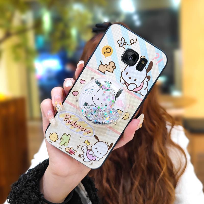 Phone Case for Samsung Galaxy S7 Edge Case Cute Fashion Silicona Shockproof Cover with Pop Socket Stand