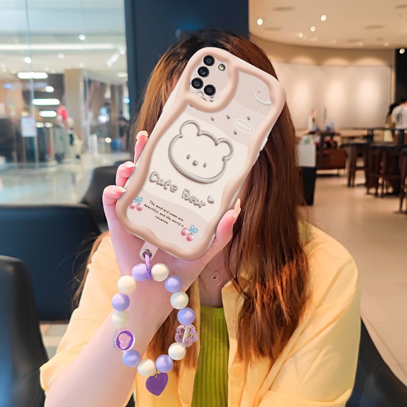 Phone Case for Samsung Galaxy A31 A51 Case Cute Fashion Silicona Shockproof Cover with Bracelet