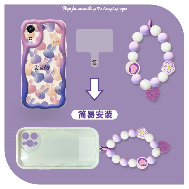 Phone Case for Samsung Galaxy A03 Core Case Cute Fashion Silicona Shockproof Cover with Bracelet