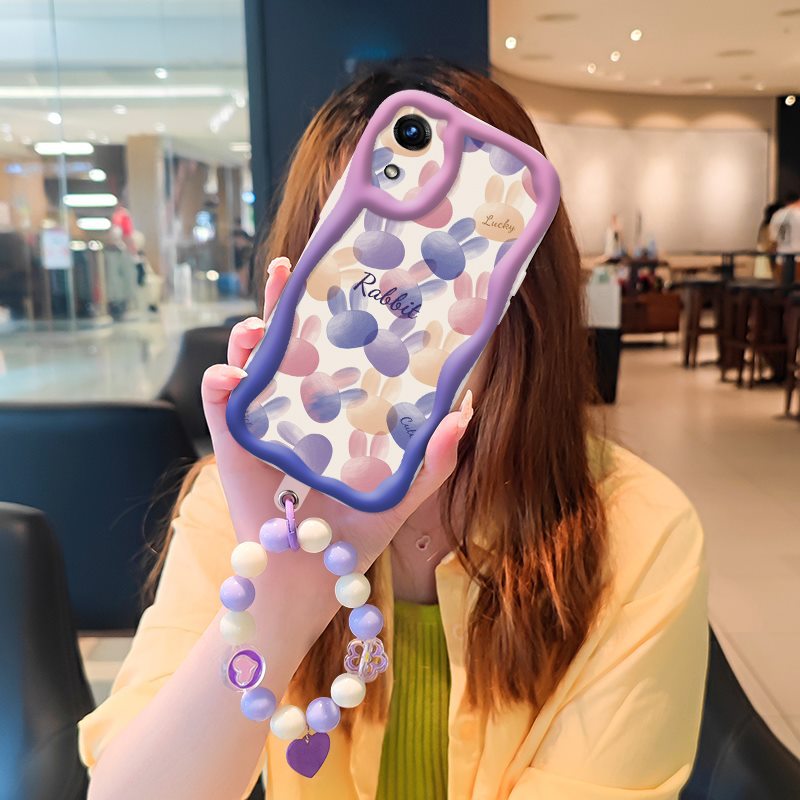 Phone Case for Samsung Galaxy A03 Core Case Cute Fashion Silicona Shockproof Cover with Bracelet