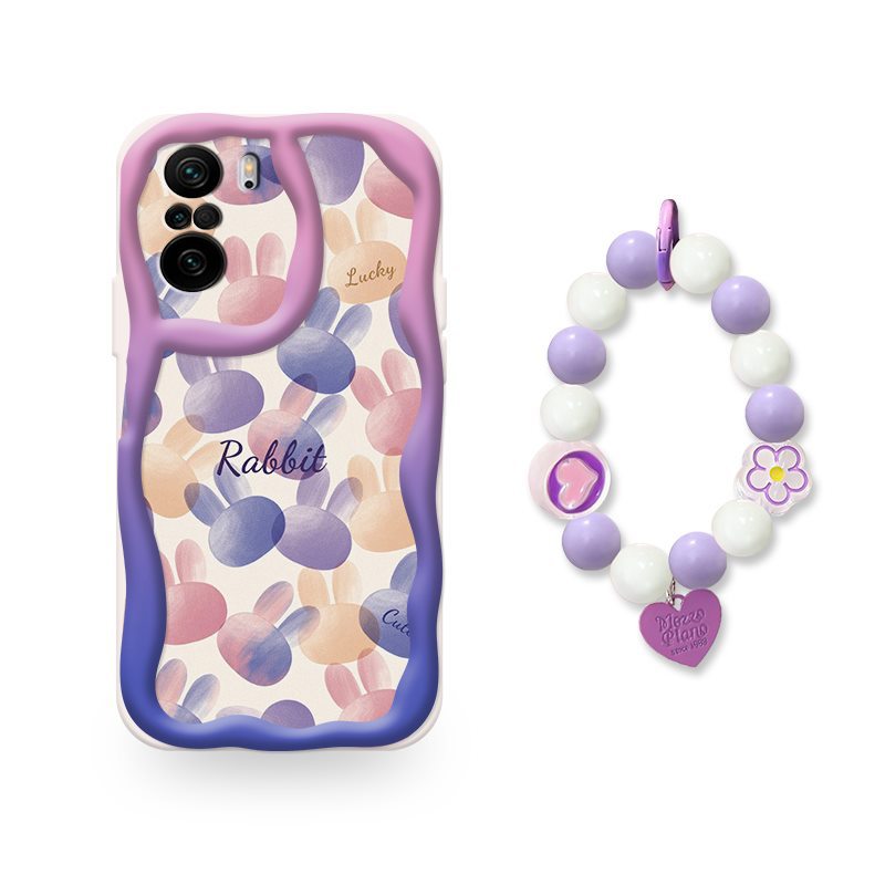 Phone Case for Xiaomi Poco F3 Redmi K40 Pro Mi 11i  11X Pro Case Cute Fashion Silicona Shockproof Cover with Bracelet