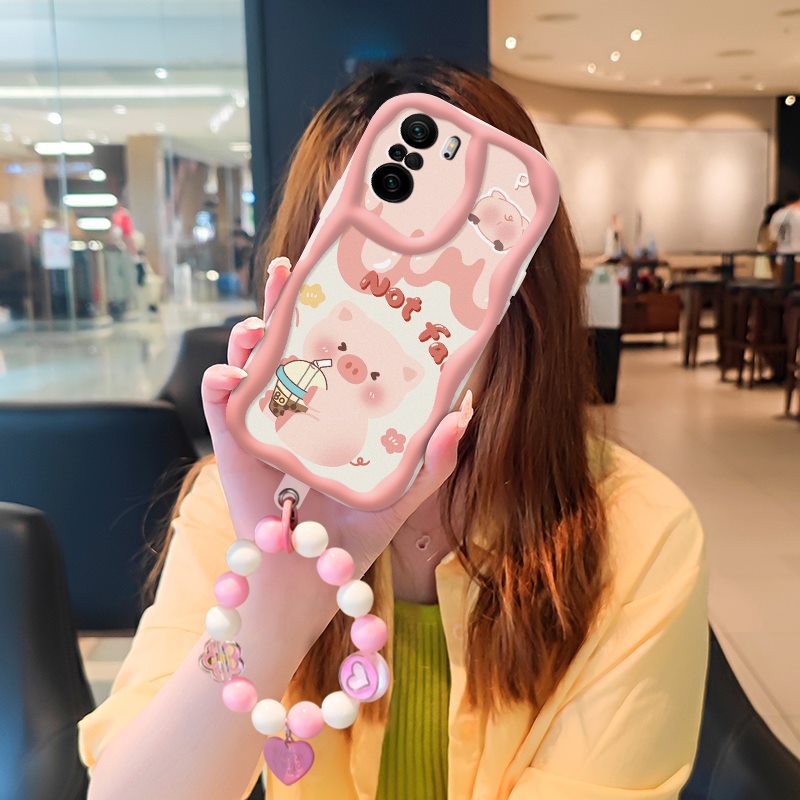 Phone Case for Xiaomi Poco F3 Redmi K40 Pro Mi 11i  11X Pro Case Cute Fashion Silicona Shockproof Cover with Bracelet
