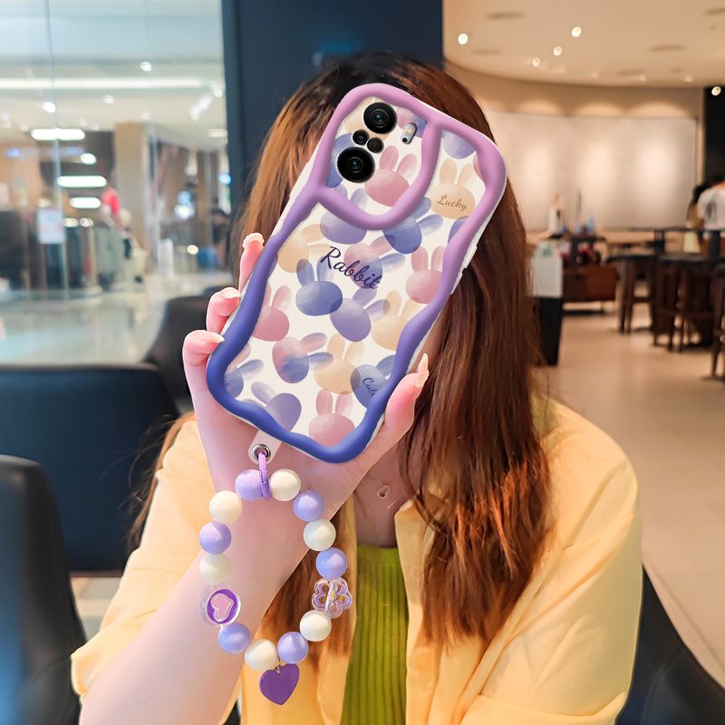 Phone Case for Xiaomi Poco F3 Redmi K40 Pro Mi 11i  11X Pro Case Cute Fashion Silicona Shockproof Cover with Bracelet