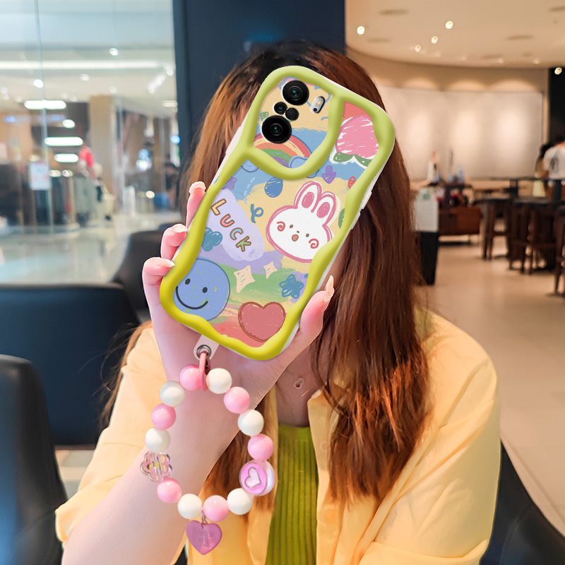 Phone Case for Xiaomi Poco F3 Redmi K40 Pro Mi 11i  11X Pro Case Cute Fashion Silicona Shockproof Cover with Bracelet
