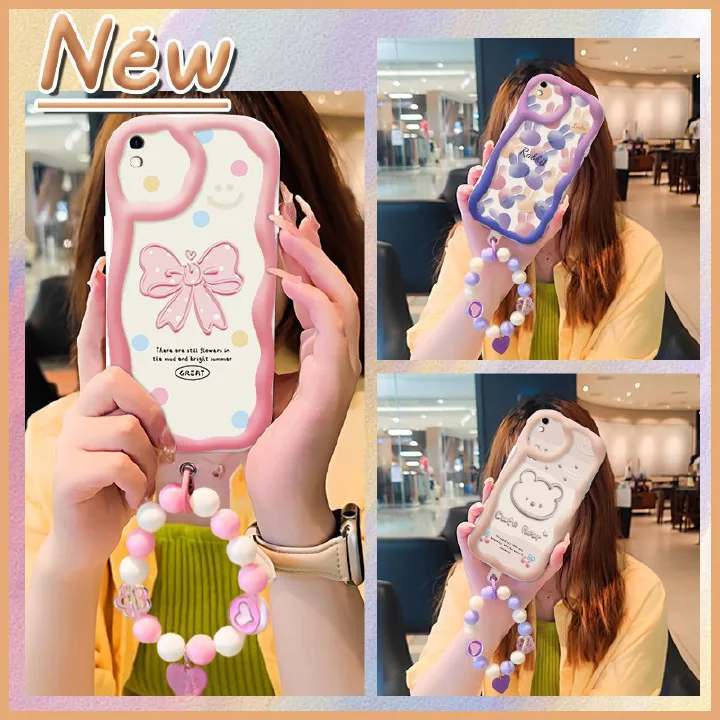 Phone Case for Xiaomi Redmi 9A Case Cute Fashion Silicona Shockproof Cover with Bracelet