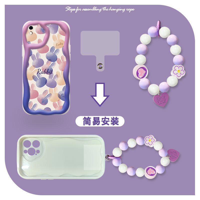 Phone Case for Xiaomi Redmi 9A Case Cute Fashion Silicona Shockproof Cover with Bracelet