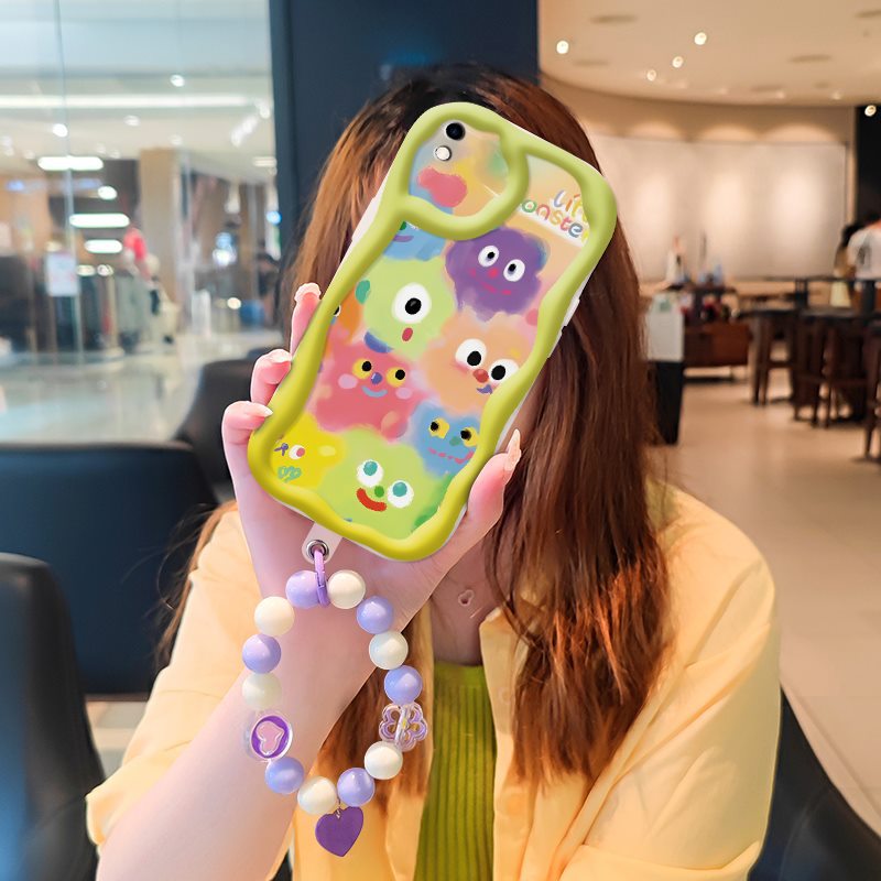 Phone Case for Xiaomi Redmi 9A Case Cute Fashion Silicona Shockproof Cover with Bracelet