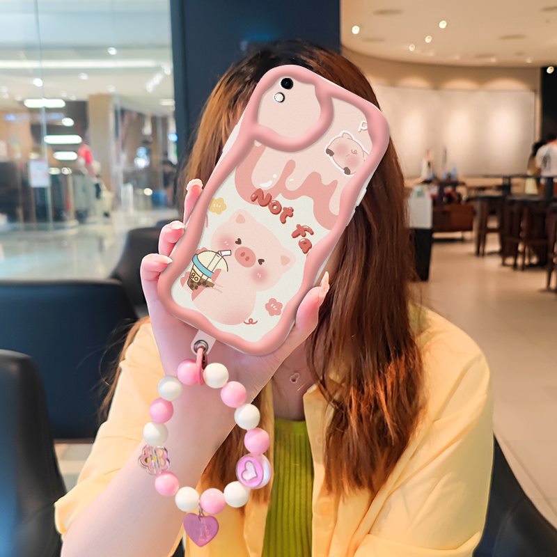 Phone Case for Xiaomi Redmi 9A Case Cute Fashion Silicona Shockproof Cover with Bracelet