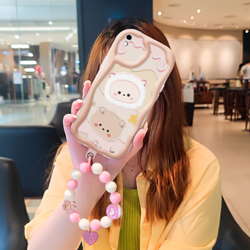 Phone Case for Xiaomi Redmi 9A Case Cute Fashion Silicona Shockproof Cover with Bracelet