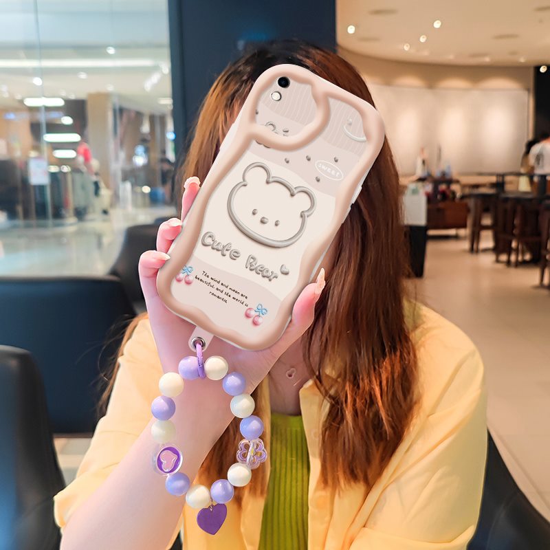 Phone Case for Xiaomi Redmi 9A Case Cute Fashion Silicona Shockproof Cover with Bracelet