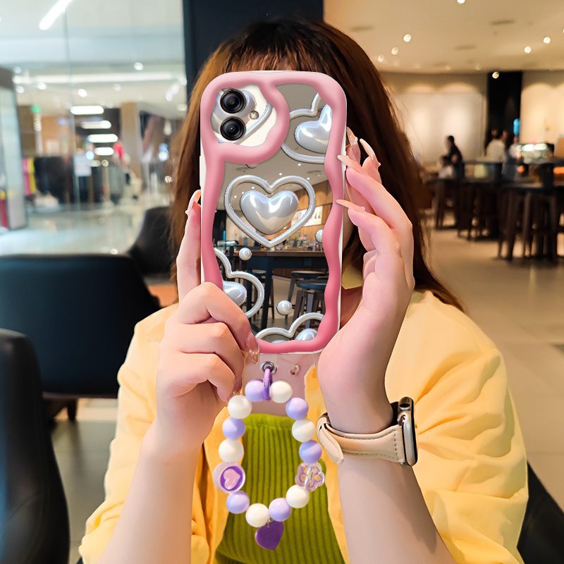 Phone case for Samsung Galaxy A04E High-grade Literary Luxury Cute Charm Mirror Stereoscopic 3D for Women Ladies Girl Cover
