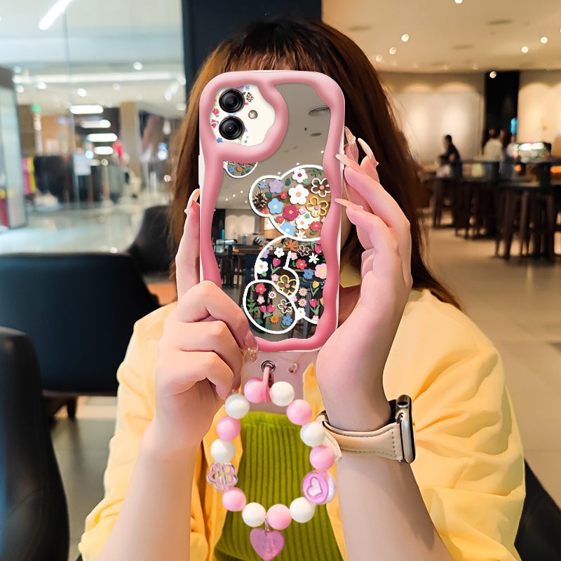 Phone case for Samsung Galaxy A04E High-grade Literary Luxury Cute Charm Mirror Stereoscopic 3D for Women Ladies Girl Cover