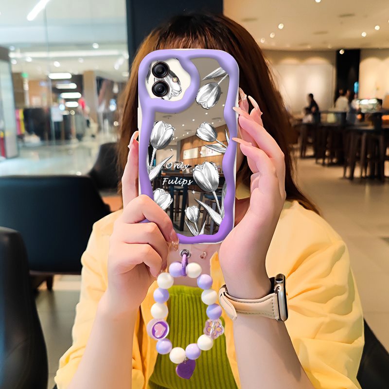 Phone case for Samsung Galaxy A04E High-grade Literary Luxury Cute Charm Mirror Stereoscopic 3D for Women Ladies Girl Cover