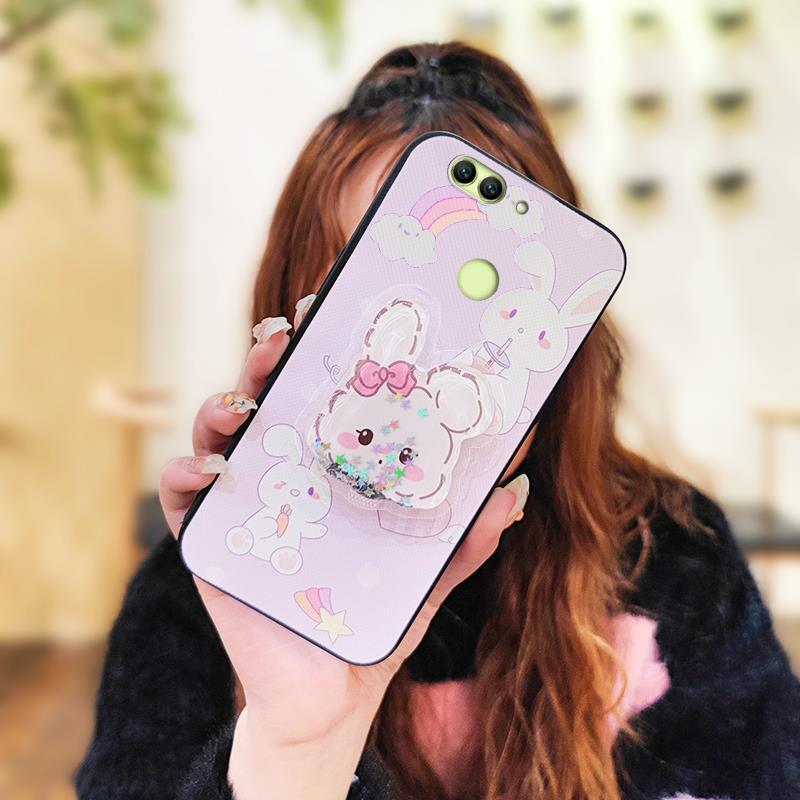 Phone Case for Huawei Nova 2 Plus Case Cute Fashion Silicona Shockproof Cover with Pop Socket Stand