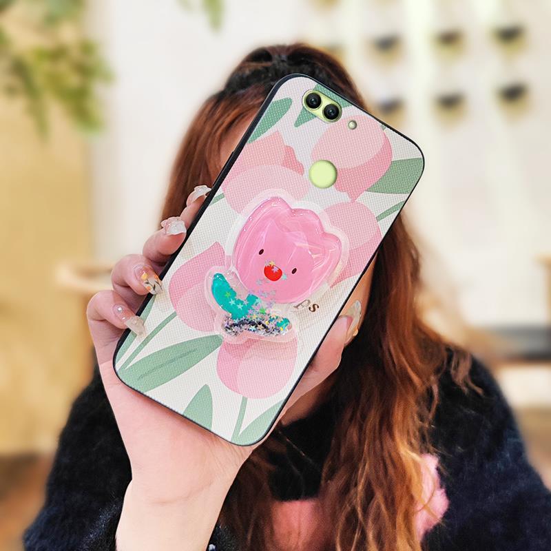 Phone Case for Huawei Nova 2 Plus Case Cute Fashion Silicona Shockproof Cover with Pop Socket Stand