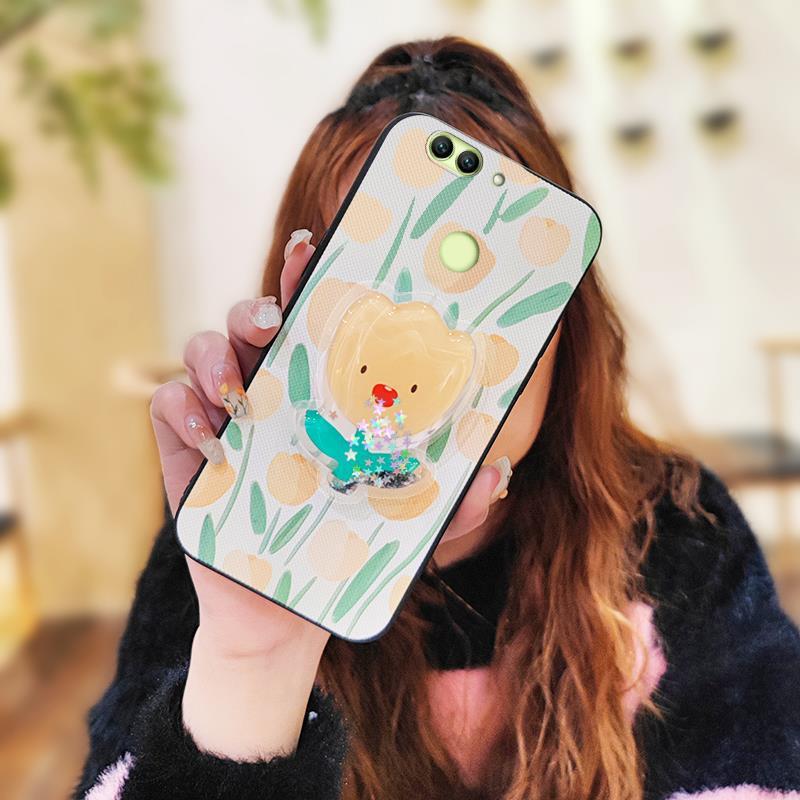 Phone Case for Huawei Nova 2 Plus Case Cute Fashion Silicona Shockproof Cover with Pop Socket Stand