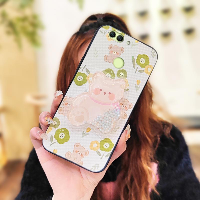 Phone Case for Huawei Nova 2 Plus Case Cute Fashion Silicona Shockproof Cover with Pop Socket Stand