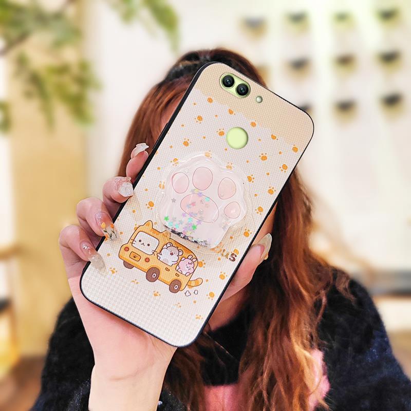 Phone Case for Huawei Nova 2 Plus Case Cute Fashion Silicona Shockproof Cover with Pop Socket Stand