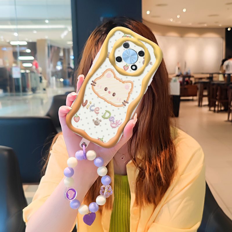 Phone Case for Huawei Nova Y90 Case Interesting Design Fashion Silicona Shockproof Cover with Bracelet