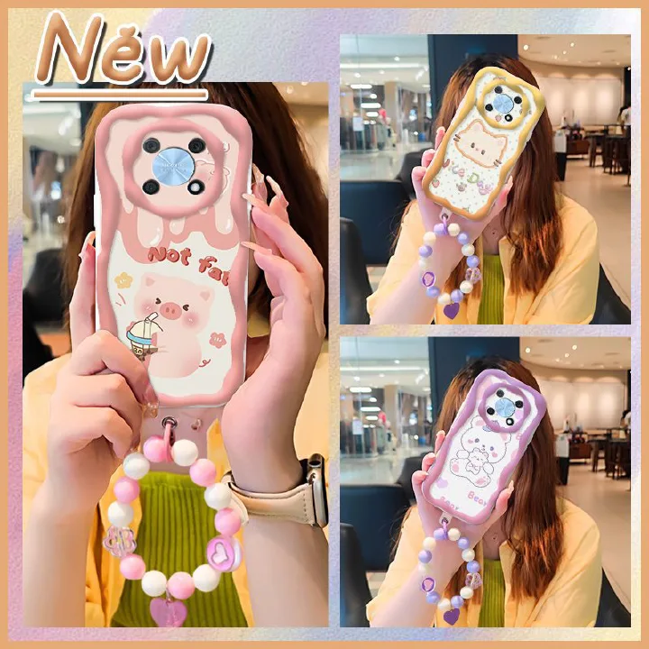 Phone Case for Huawei Nova Y90 Case Interesting Design Fashion Silicona Shockproof Cover with Bracelet