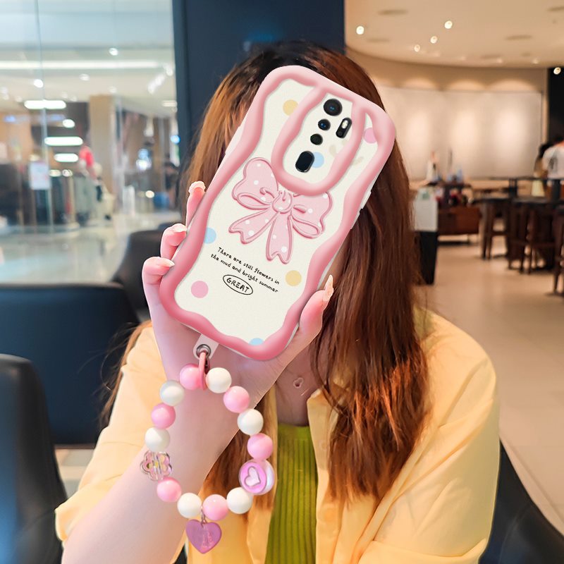 Phone Case for OPPO A9 2020 Case Interesting Design Fashion Silicona Anti-fall Shockproof Cover with Bracelet