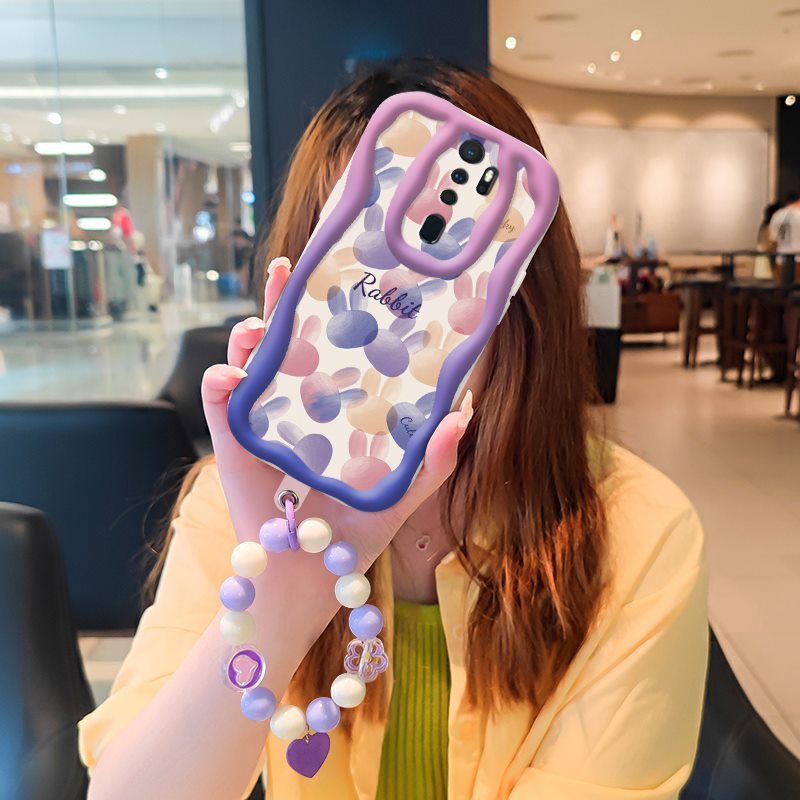 Phone Case for OPPO A9 2020 Case Interesting Design Fashion Silicona Anti-fall Shockproof Cover with Bracelet