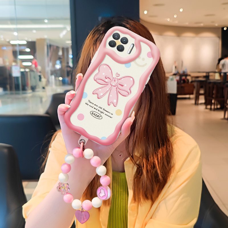 Phone Case for OPPO Reno4 F / Reno 4F Case Interesting Design Fashion Silicona Anti-fall Shockproof Cover with Bracelet