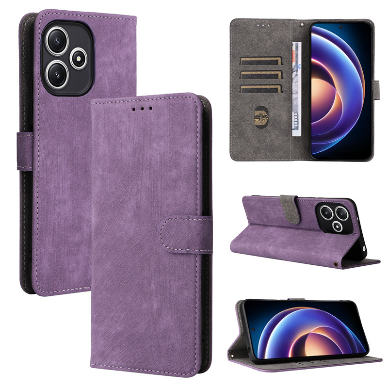 Flip Cover for Xiaomi Redmi Note 12R PU Leather Phone Case Full-Body Protection Shockproof [RFID Blocking] Wallet Cover With Hand Strap