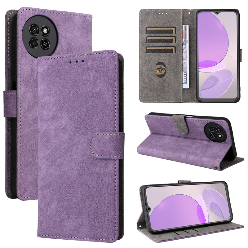 Flip Cover for Itel S23 PU Leather Phone Case Full-Body Protection Shockproof [RFID Blocking] Wallet Cover With Hand Strap
