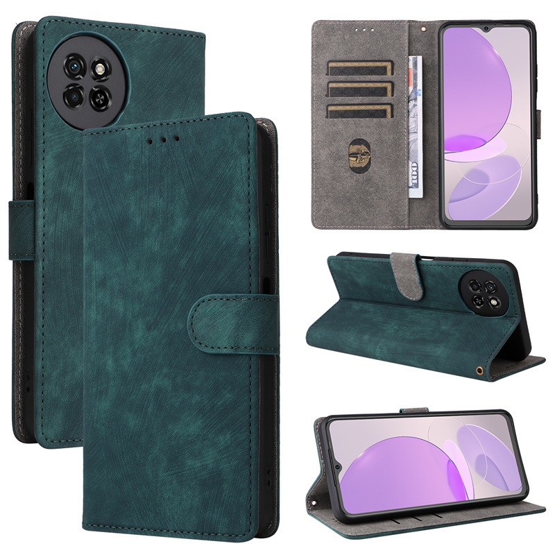 Flip Cover for Itel S23 PU Leather Phone Case Full-Body Protection Shockproof [RFID Blocking] Wallet Cover With Hand Strap