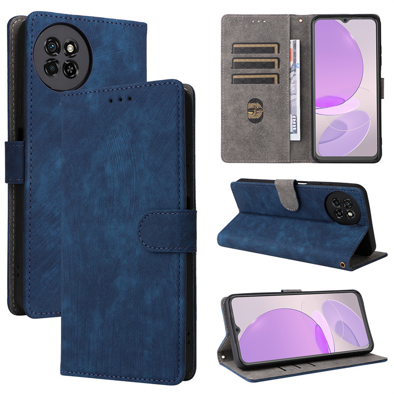 Flip Cover for Itel S23 PU Leather Phone Case Full-Body Protection Shockproof [RFID Blocking] Wallet Cover With Hand Strap