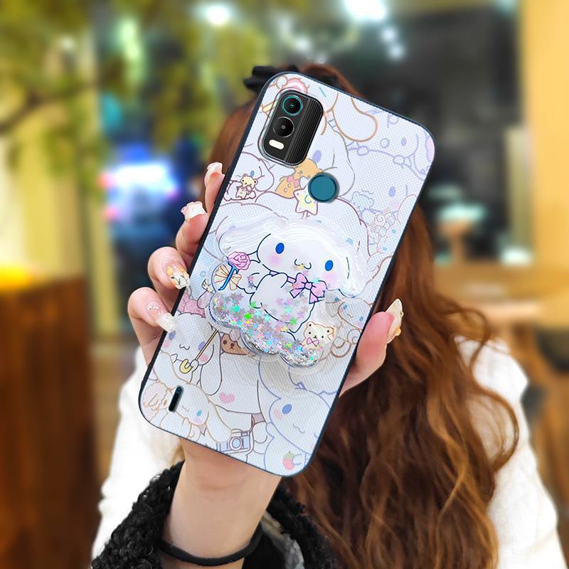 Phone Case for Nokia C21 Plus Case Cute Fashion Silicona Shockproof Cover with Pop Socket Stand