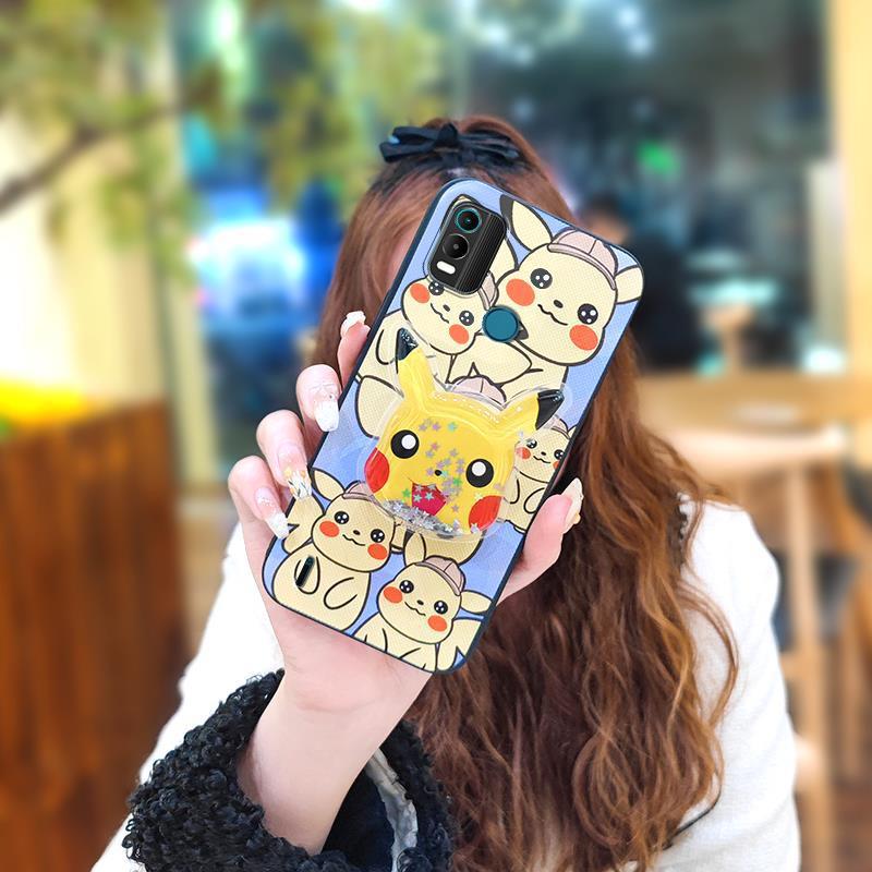 Phone Case for Nokia C21 Plus Case Cute Fashion Silicona Shockproof Cover with Pop Socket Stand
