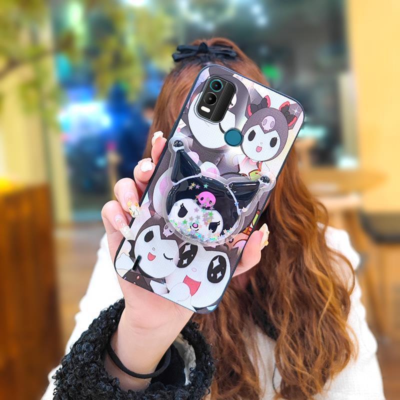 Phone Case for Nokia C21 Plus Case Cute Fashion Silicona Shockproof Cover with Pop Socket Stand