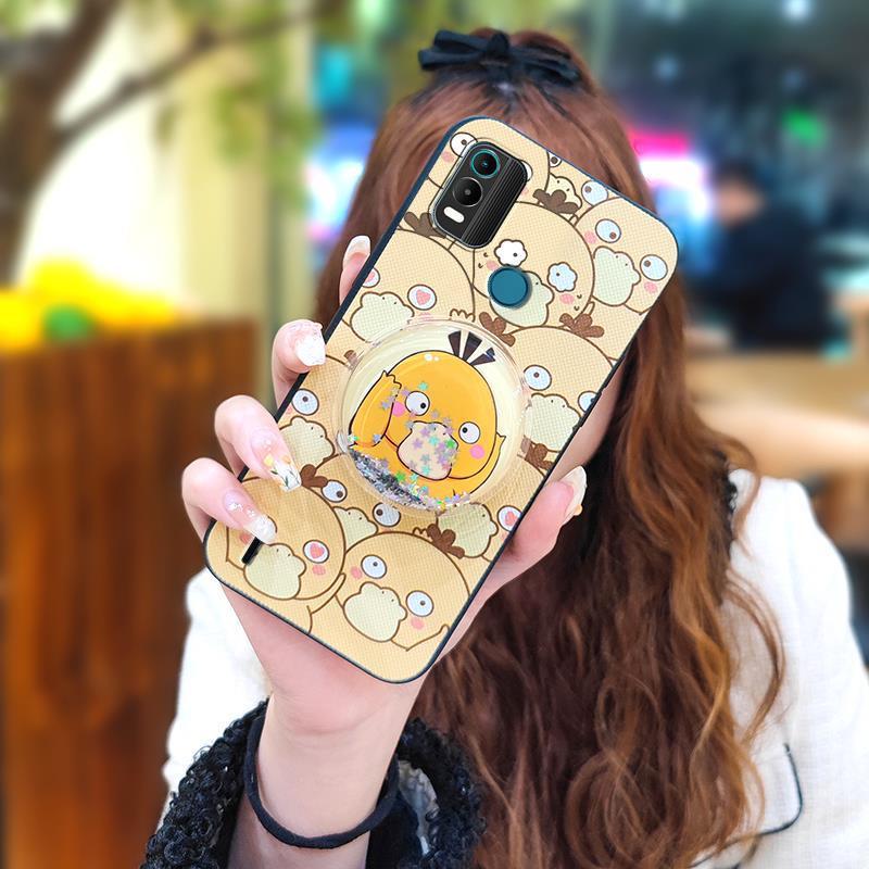 Phone Case for Nokia C21 Plus Case Cute Fashion Silicona Shockproof Cover with Pop Socket Stand