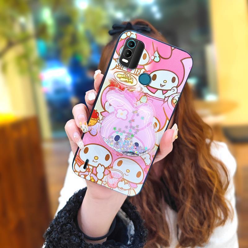 Phone Case for Nokia C21 Plus Case Cute Fashion Silicona Shockproof Cover with Pop Socket Stand