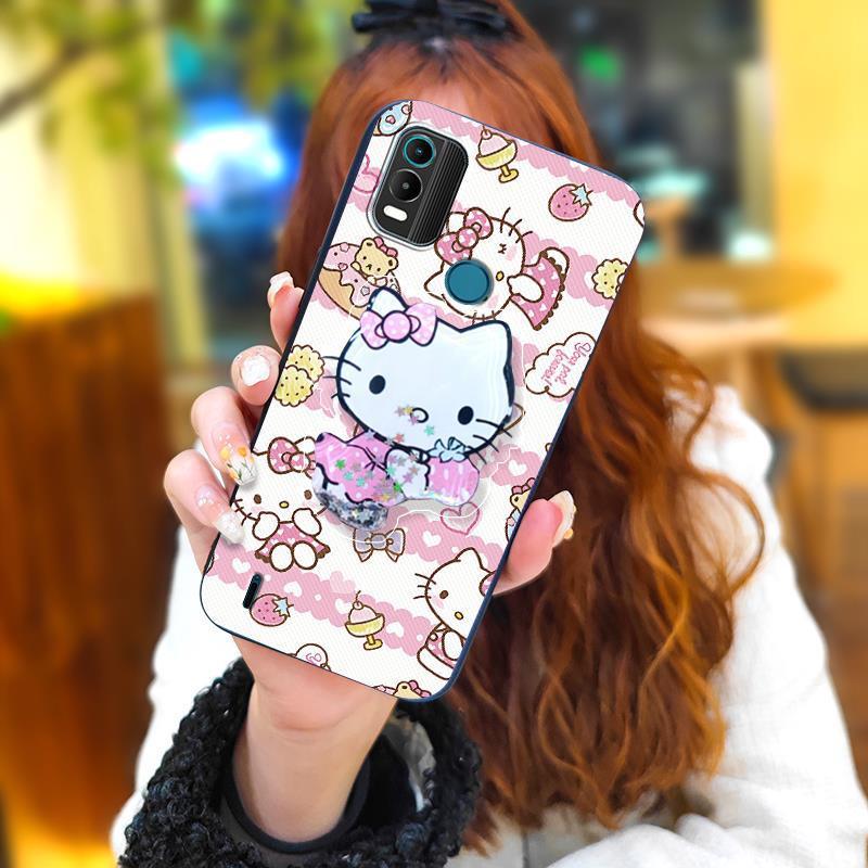 Phone Case for Nokia C21 Plus Case Cute Fashion Silicona Shockproof Cover with Pop Socket Stand