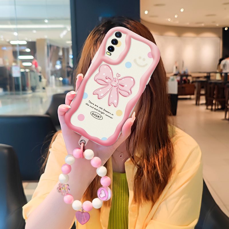 Phone Case for VIVO Y20/Y20i/Y20s Case Interesting Design Fashion Silicona Anti-fall Shockproof Cover with Bracelet
