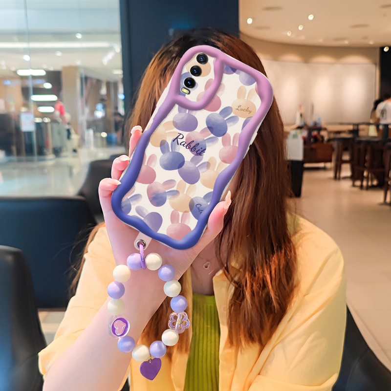 Phone Case for VIVO Y20/Y20i/Y20s Case Interesting Design Fashion Silicona Anti-fall Shockproof Cover with Bracelet