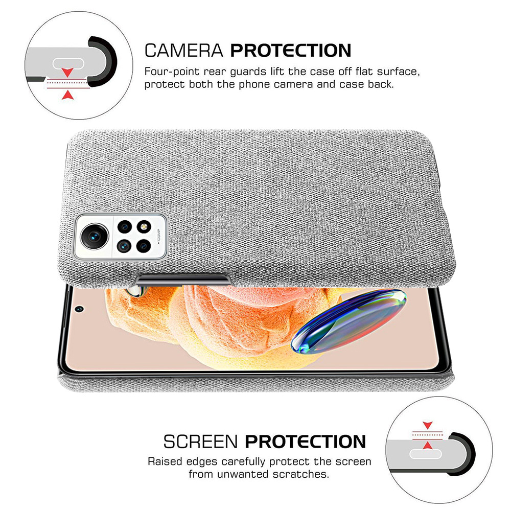 Phone Case for Xiaomi Redmi Note 12 Pro 4G Smooth Fabric Case Shock-Proof Bumper Cover