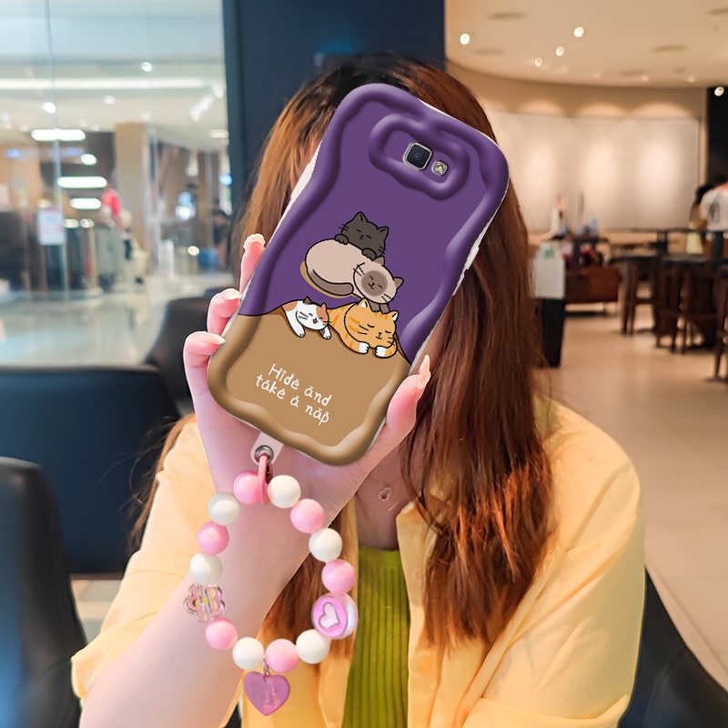 Phone Case for Samsung Galaxy J7 Prime 2 High-grade Literary Luxury Cute Cartoon Fashion Shockproof Bumper Drop-protection Case