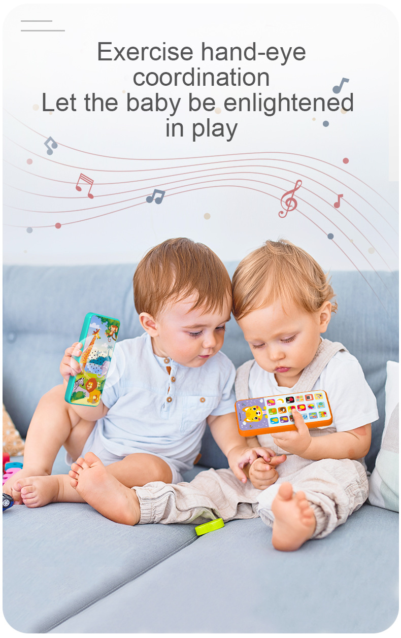 Toy Learning Play Cell Phone with 8 Functions and Dazzling Lights for Toddler Baby Kids